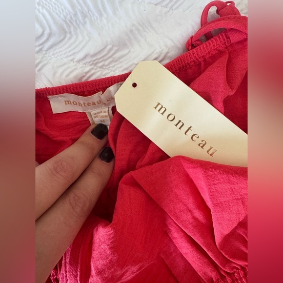 Red Tank Crop Top Adjustable Straps Party Beach Summer Size M NWT - Picture 6 of 6